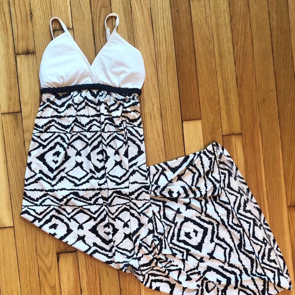 NWOT Cristinalove Nautical Navy and White Maxi Dress S